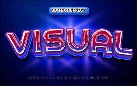 Illustration for Visual shiny gaming 3d editable text effect template - Royalty Free Image