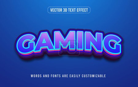 Illustration for Blue gaming esport 3d editable text effect style - Royalty Free Image