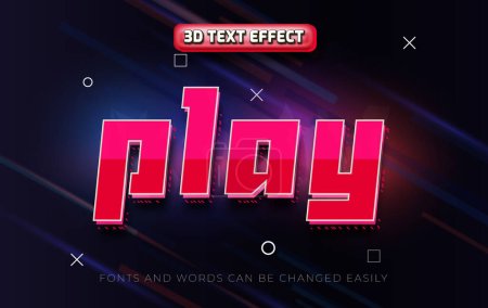 Play gaming 3d editable text effect
