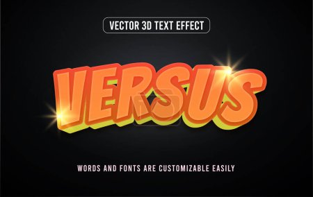 Ilustración de Acción de juego versus estilo de efecto de texto editable 3d - Imagen libre de derechos