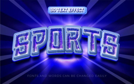 Illustration for Sports 3d editable text effect style - Royalty Free Image