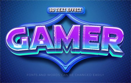 Illustration for Gamer esports 3d editable text effect style - Royalty Free Image