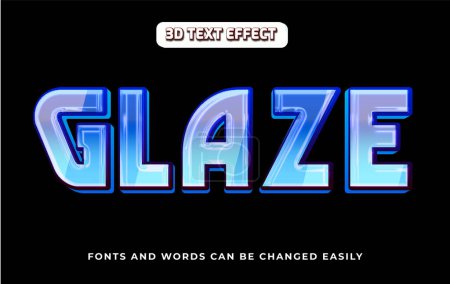 Illustration for Glaze 3d editable text effect style - Royalty Free Image