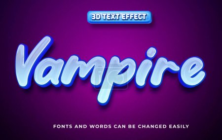 Illustration for Vampire 3d editable text effect style - Royalty Free Image