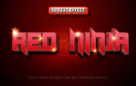 Illustration for Red ninja editable text style effect - Royalty Free Image
