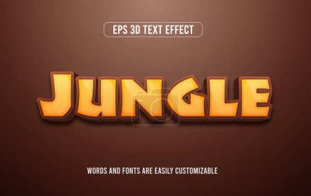 Illustration for Jungle adventure 3d vector editable text effect - Royalty Free Image