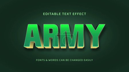 Illustration for Army green and golden editable 3d text effect-01 - Royalty Free Image