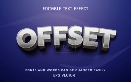 Illustration for Offset white 3d editable text effect - Royalty Free Image