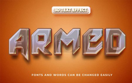 Illustration for Armed 3d editable text effect style - Royalty Free Image
