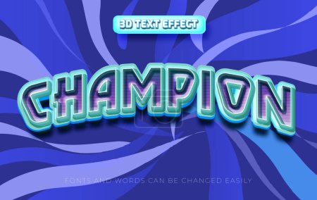 Illustration for Champion 3d winner text effect style - Royalty Free Image