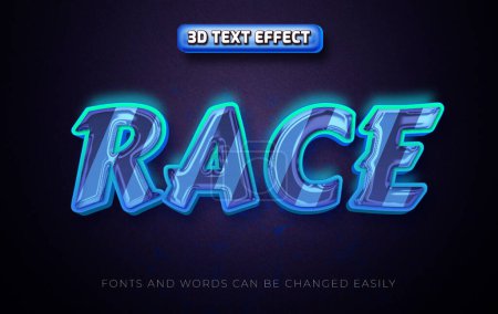 Illustration for Race 3d editable text effect style - Royalty Free Image