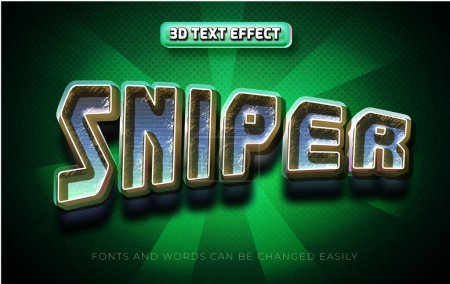 Sniper 3D editierbarer Text-Effekt-Stil