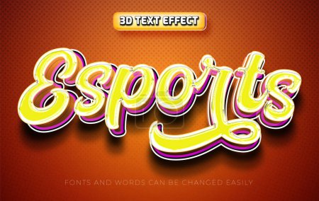Ilustración de Esports 3d editable estilo de efecto de texto colorido - Imagen libre de derechos