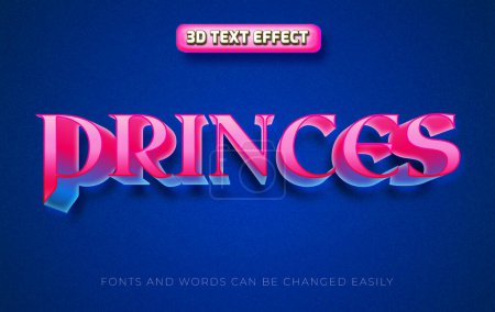 Téléchargez les illustrations : Princesse 3d éditable style d'effet de texte - en licence libre de droit