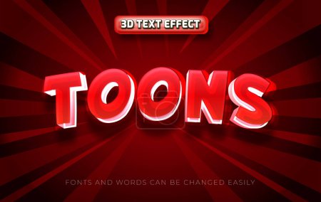 Illustration for Toons 3d editable text effect style - Royalty Free Image