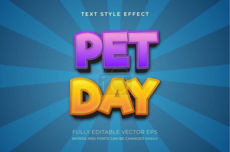 Téléchargez les illustrations : Jour de l'animal modifiable multi couleur Style de texte Effec - en licence libre de droit