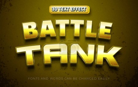 Ilustración de Batalla tanque 3d editable estilo de efecto de texto - Imagen libre de derechos