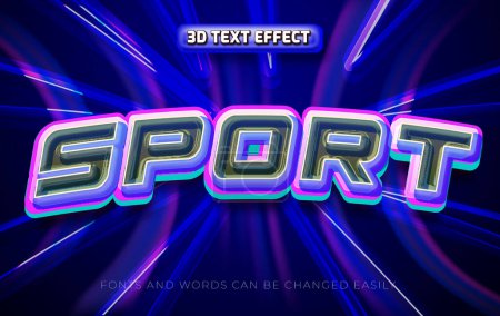 Illustration for Sport shining 3d editable text effect style - Royalty Free Image