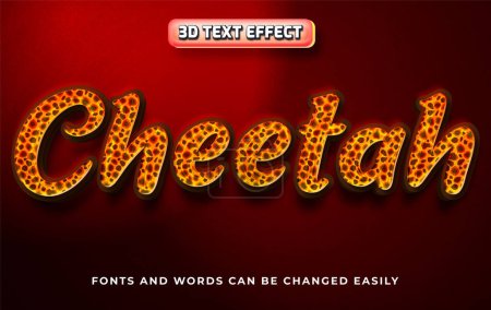 Téléchargez les illustrations : Cheetah animal 3d éditable style d'effet de texte - en licence libre de droit