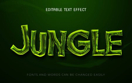 Illustration for Jungle tale 3d editable text effect - Royalty Free Image