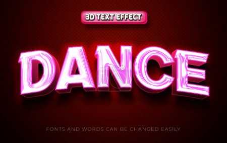 Téléchargez les illustrations : Danse 3d éditable style d'effet de texte - en licence libre de droit