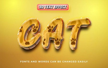 Téléchargez les illustrations : Cat 3d style d'effet de texte modifiable - en licence libre de droit