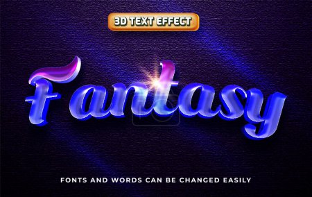 Illustration for Fantasy 3d editable text effect style - Royalty Free Image