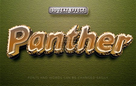 Téléchargez les illustrations : Panther animal 3d modifiable style effet texte - en licence libre de droit
