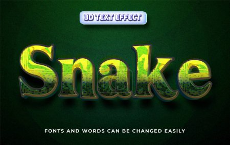 Téléchargez les illustrations : Serpent 3d éditable style d'effet de texte - en licence libre de droit