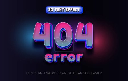 Téléchargez les illustrations : 404 erreur internet 3d modifiable style effet texte - en licence libre de droit