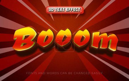 Ilustración de Booom 3d efecto de texto editable estilo cómico - Imagen libre de derechos