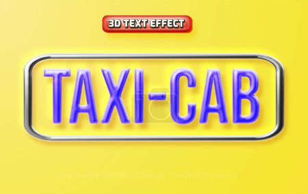 Illustration for Taxi cab old style editable text effect - Royalty Free Image