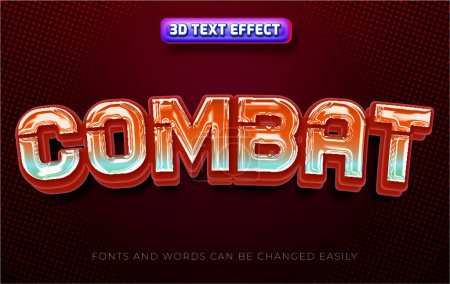 Illustration for Combat 3d gaming editable text effect style - Royalty Free Image