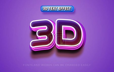 Téléchargez les illustrations : Modèle d'effet de texte de style 3d - en licence libre de droit