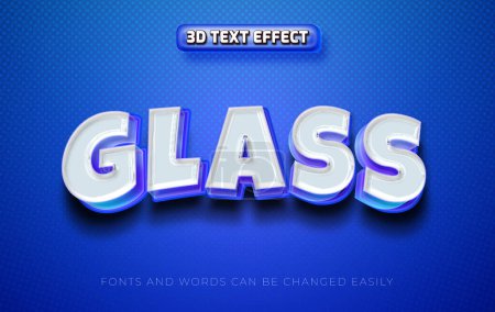 Illustration for Glass 3d editable text effect style - Royalty Free Image