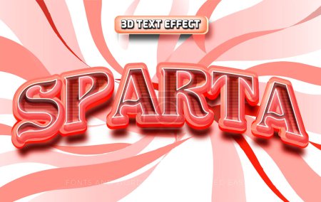 Téléchargez les illustrations : Sparta combat action 3d éditable style d'effet de texte - en licence libre de droit