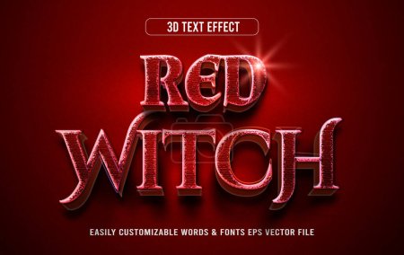 Ilustración de Bruja roja editable efecto de estilo de texto - Imagen libre de derechos