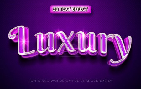 Ilustración de Lujo violeta 3d estilo de efecto de texto editable - Imagen libre de derechos