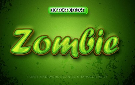 Illustration for Zombie 3d editable text effect style - Royalty Free Image