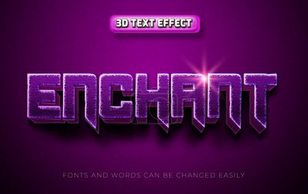 Illustration for Enchant 3d text effect style - Royalty Free Image