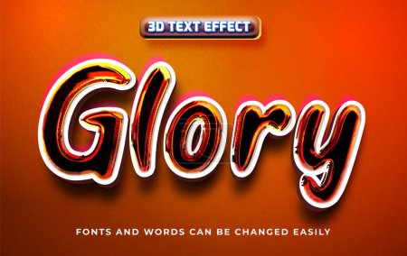 Illustration for Glory 3d editable text effect style - Royalty Free Image