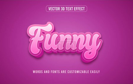 Illustration for Funny violet 3d editable text style effect - Royalty Free Image