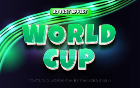 Illustration for World cup 3d editable text effect style - Royalty Free Image