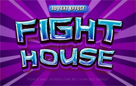 Illustration for Fight house comic style  3d editable text effect style - Royalty Free Image