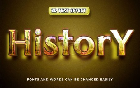 Illustration for Ancient history 3d editable text effect style - Royalty Free Image