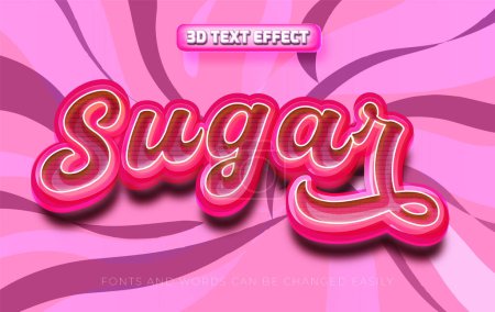 Ilustración de Azúcar 3d estilo de efecto de texto editable - Imagen libre de derechos