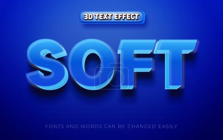 Ilustración de Suave azul 3d editable estilo de efecto de texto - Imagen libre de derechos