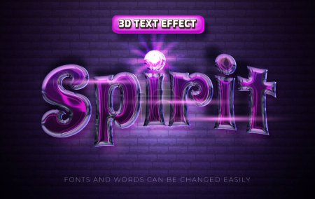 Illustration for Spirit glossy magical 3d editable text effect style - Royalty Free Image