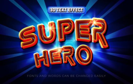 Illustration for Super hero 3d editable text effect style - Royalty Free Image