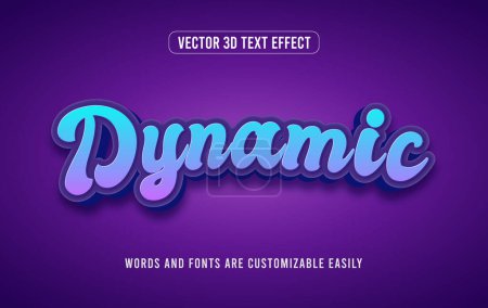 Illustration for Dynamic 3d editable text effect style - Royalty Free Image